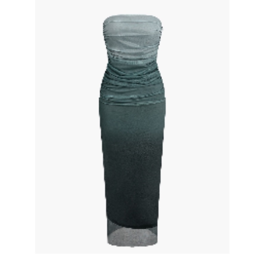 Micas Elegant Ombre Gray Strapless Dress Size Medium Worn Once